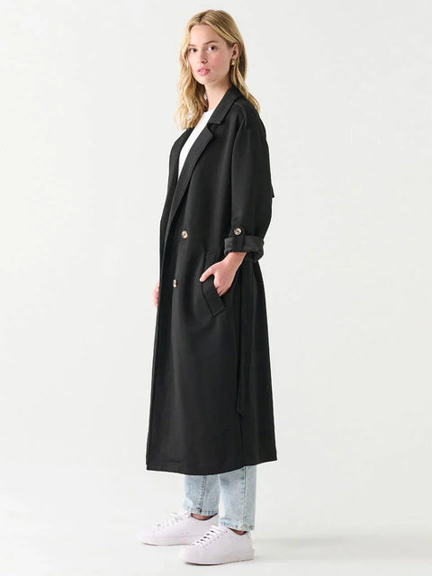 Kylee Knit Trench Coat- 2 Colours- Extended Sizing