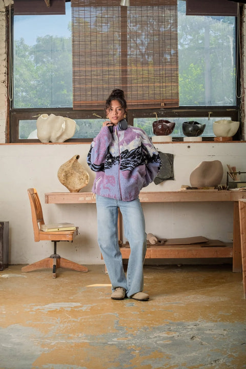 Kuwalla Printed Sherpa Fleece- 3 Colours