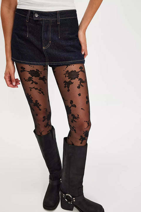 Free People Flocked Floral Tight- 3 Colours