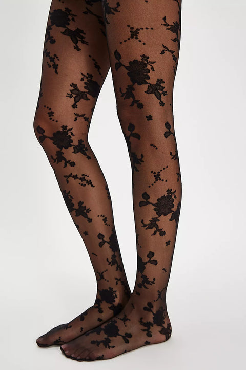 Free People Flocked Floral Tight- 3 Colours