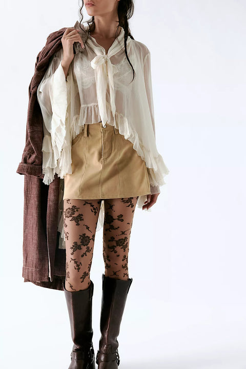 Free People Flocked Floral Tight- 3 Colours