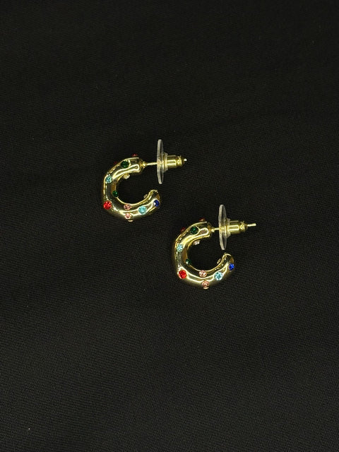 Ernest & Kelly Multi C-Hoop Earrings