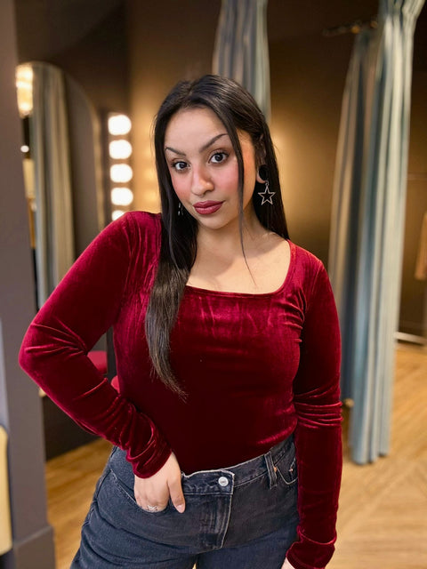 Sadie & Sage Aubrey Velvet Bodysuit