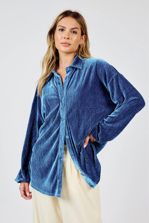 Lorelai Velvet Collared Tunic Top