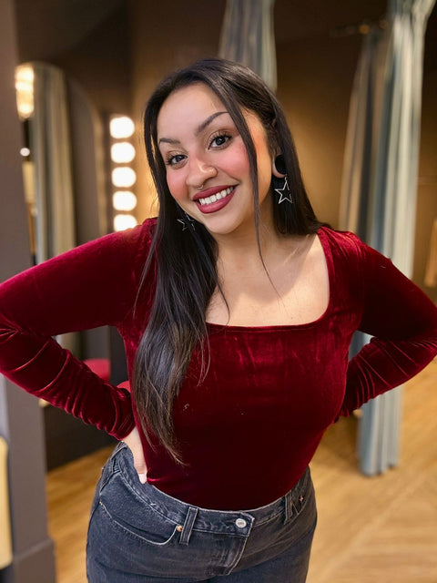 Sadie & Sage Aubrey Velvet Bodysuit