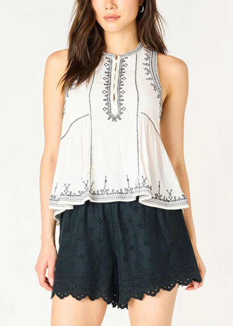 Ashlynn Sleeveless Embroidered Top