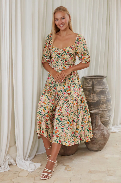 Lilit Floral Midi Dress - Extended Sizing