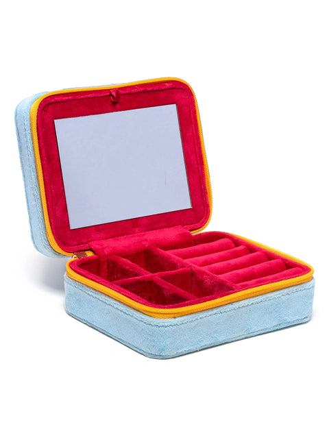 Velvet Jewelry Zip Case- 6 Colours