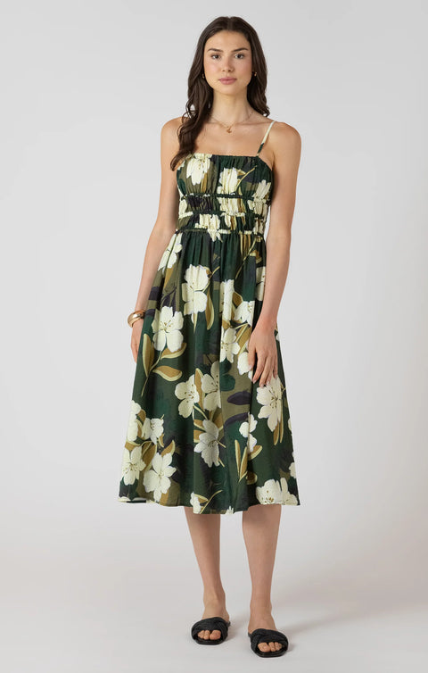 Dex Palm Blossom Midi Dress