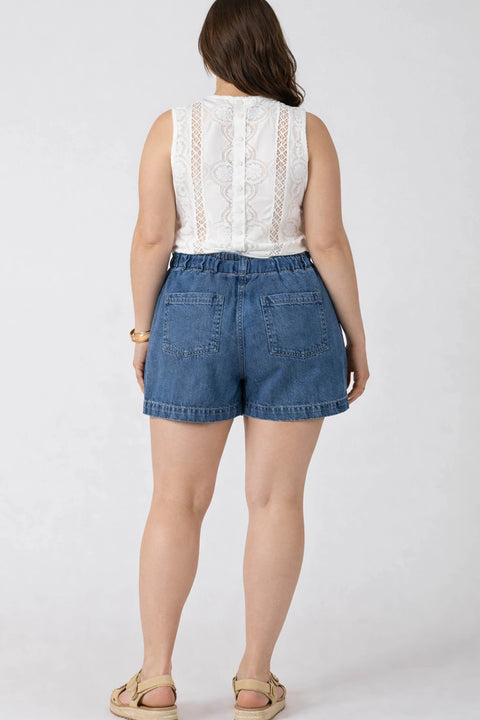 Dex Drawstring Denim Shorts- Extended Sizes