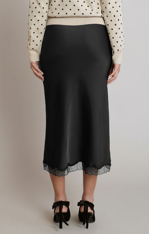 Dex Satin Lace Skirt - 2 Colours, Extended sizing