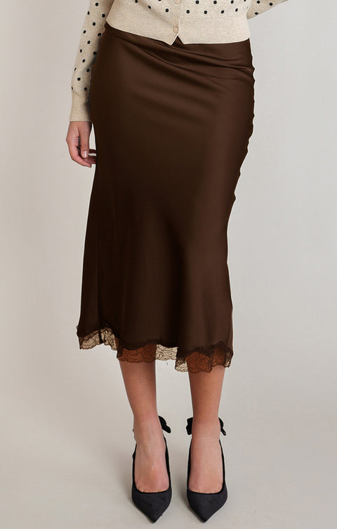 Dex Satin Lace Skirt - 2 Colours, Extended sizing