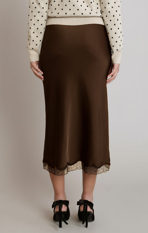 Dex Satin Lace Skirt - 2 Colours, Extended sizing