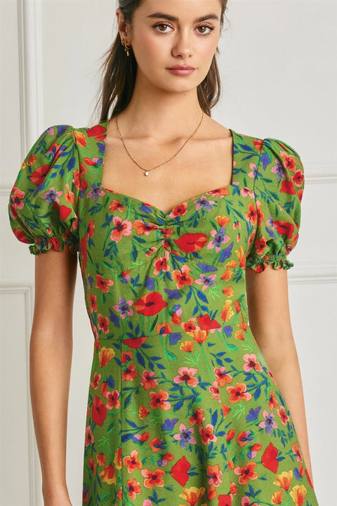 Wildflower Rush Sweetheart Midi Dress