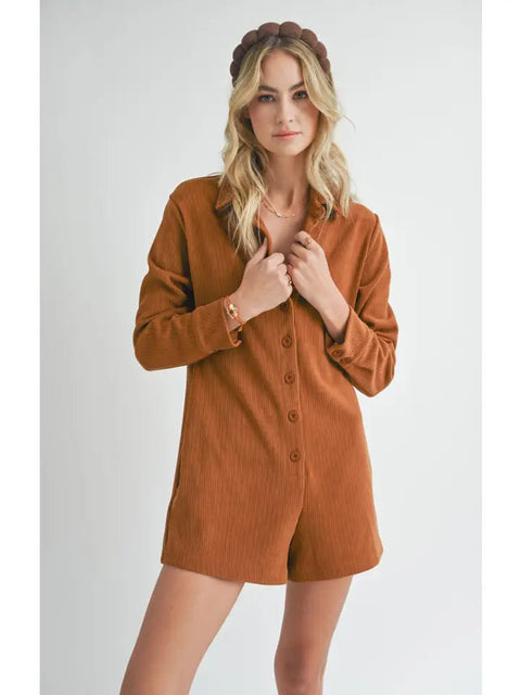 Sadie & Sage Artful Stretch Cord Romper