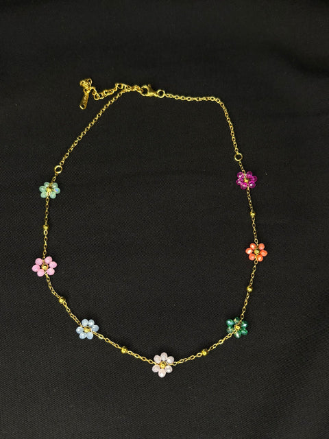Ernest & Kelly Multi-Floral Chain Necklace