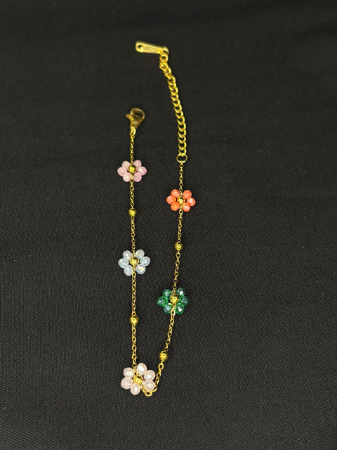 Ernest & Kelly Multi Floral Chain Bracelet