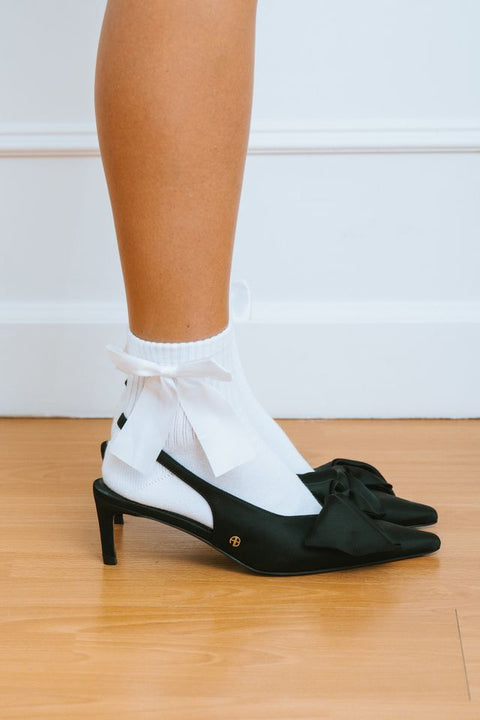 Brunette The Label Satin Bow Socks- 2 Colours