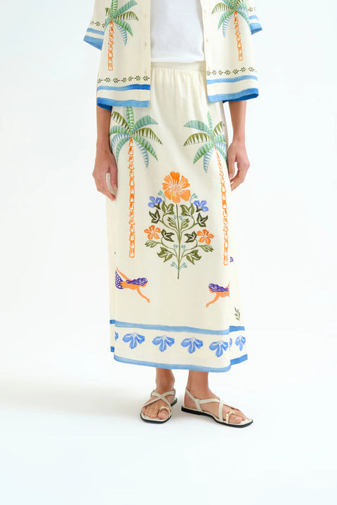 Compania Fantastica Palm Mermaid Midi Skirt