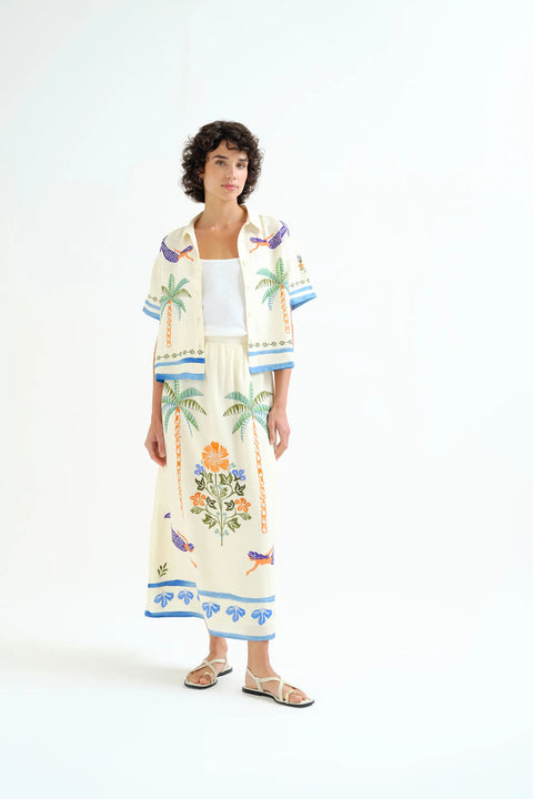 Compania Fantastica Palm Mermaid Midi Skirt