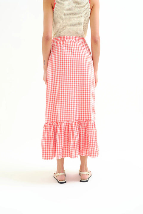 Compania Fantastica Gingham Midi Skirt