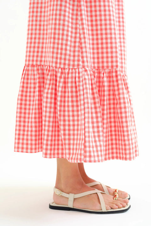 Compania Fantastica Gingham Midi Skirt