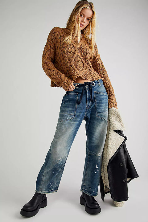Free People Moxie Pull-On Barrel Jeans- 3 Colours