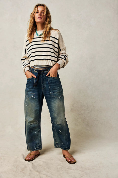 Free People Moxie Pull-On Barrel Jeans- 3 Colours