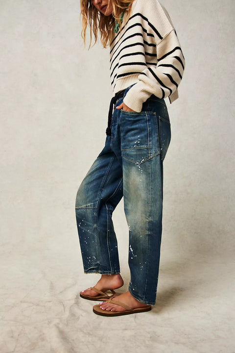 Free People Moxie Pull-On Barrel Jeans- 3 Colours