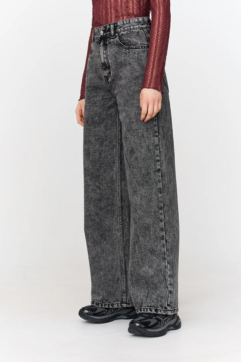 24Colours Stacey High Waisted Wide Leg Denim