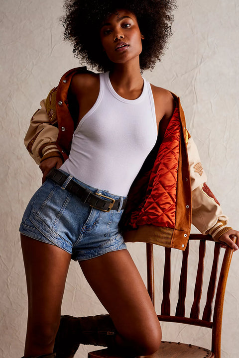Free People CRVY Mona High-Rise Shorts