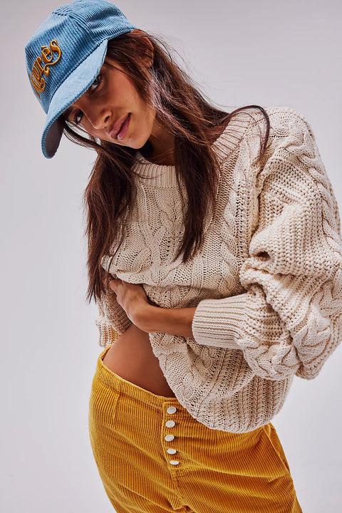 Free People Frankie Cable Knit Sweater - 2 Colors