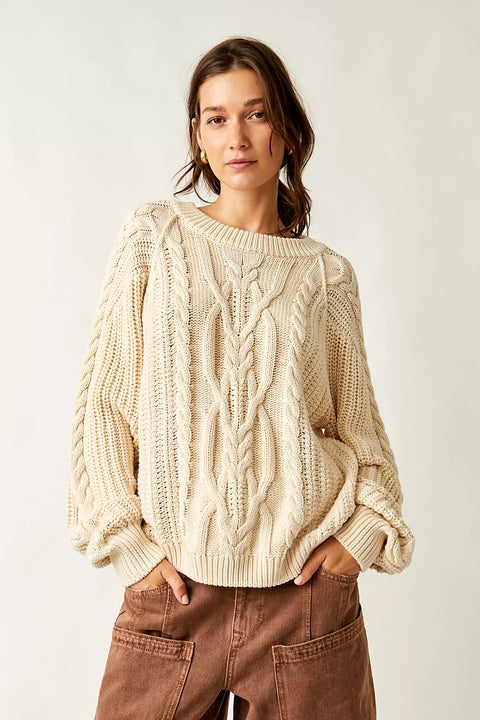 Free People Frankie Cable Knit Sweater - 2 Colors