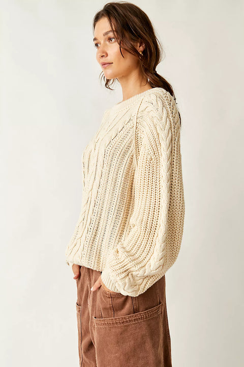 Free People Frankie Cable Knit Sweater - 2 Colors
