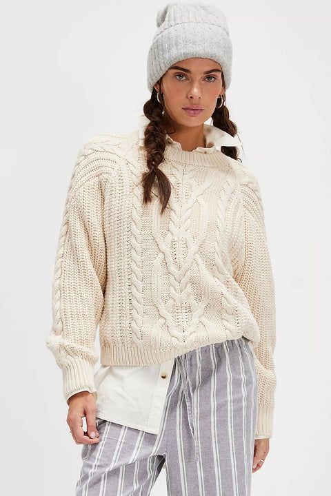 Free People Frankie Cable Knit Sweater - 2 Colors