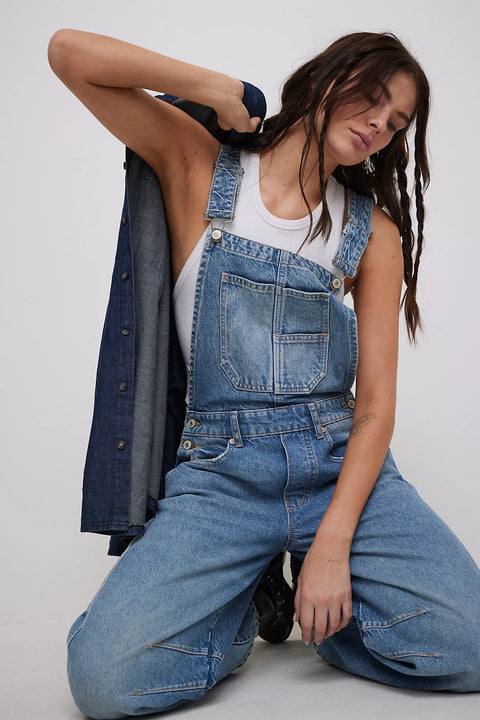 Free People Good Luck Barrel Overall