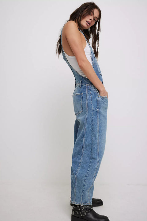 Free People Good Luck Barrel Overall
