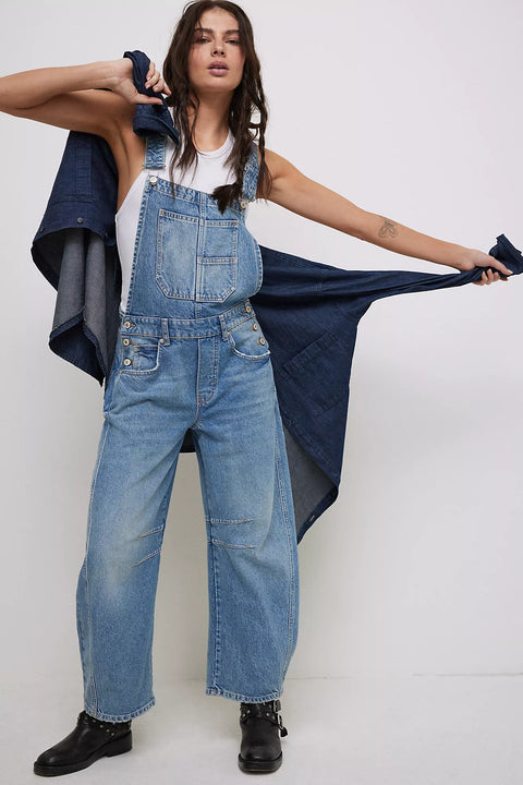 Free People Good Luck Barrel Overall