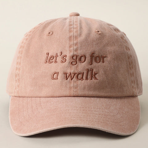 Let's Go For A Walk Embroidered Baseball Cap