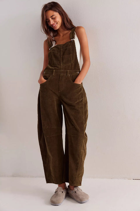 Free People Good Luck Cord Overalls