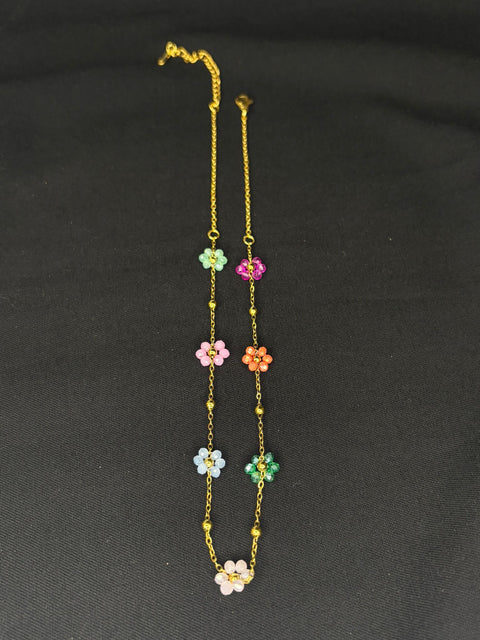 Ernest & Kelly Multi-Floral Chain Necklace