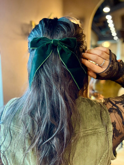 Ernest & Kelly Velvet Hair Bow Clips- 3 Colours