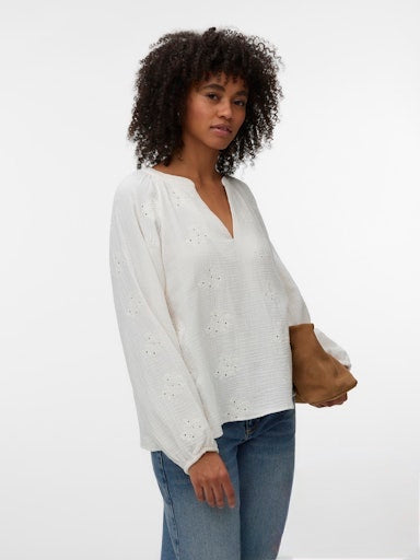 Vero Moda Natali Embroidered Top- 3 Coloyrs