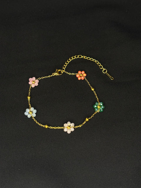 Ernest & Kelly Multi Floral Chain Bracelet