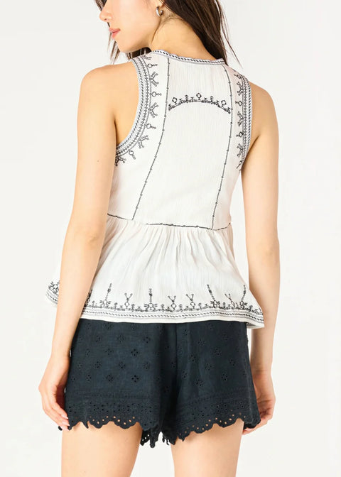 Ashlynn Sleeveless Embroidered Top