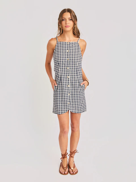 Sadie & Sage Mustang Gingham Button Mini Dress