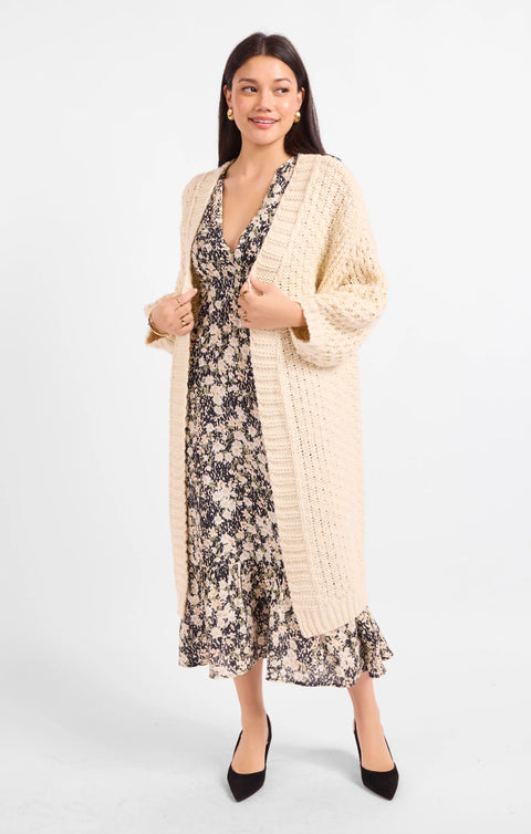 Sadie & Sage Iggy Hand Knit Long Open Cardigan