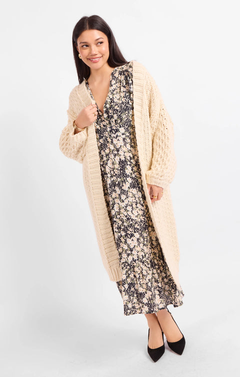 Sadie & Sage Iggy Hand Knit Long Open Cardigan