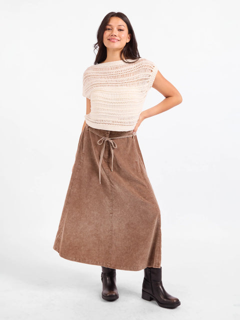 Sadie & Sage Get Like This Belted Midi Skirt