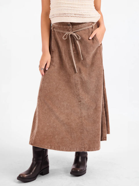 Sadie & Sage Get Like This Belted Midi Skirt
